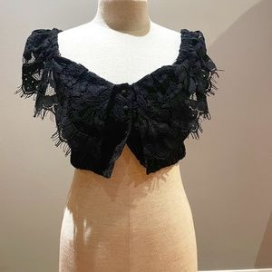 Wayf--Black lace Crop top--NWT